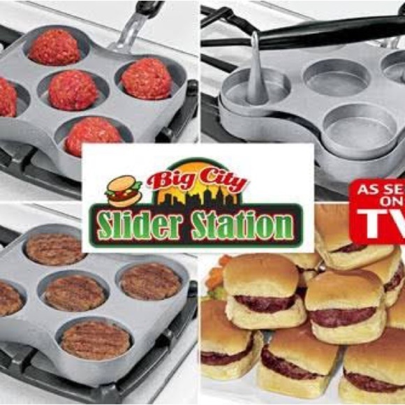 Mini Burger Maker Pan Hamburgers New As Seen On TV Big City Slider Station NEW - Picture 4 of 5